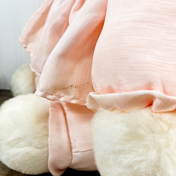 Chrisha Playful Plush Bunny Rabbit Stuffed Animal Pink Dress 20" 1988 VTG - Picture 9 of 13